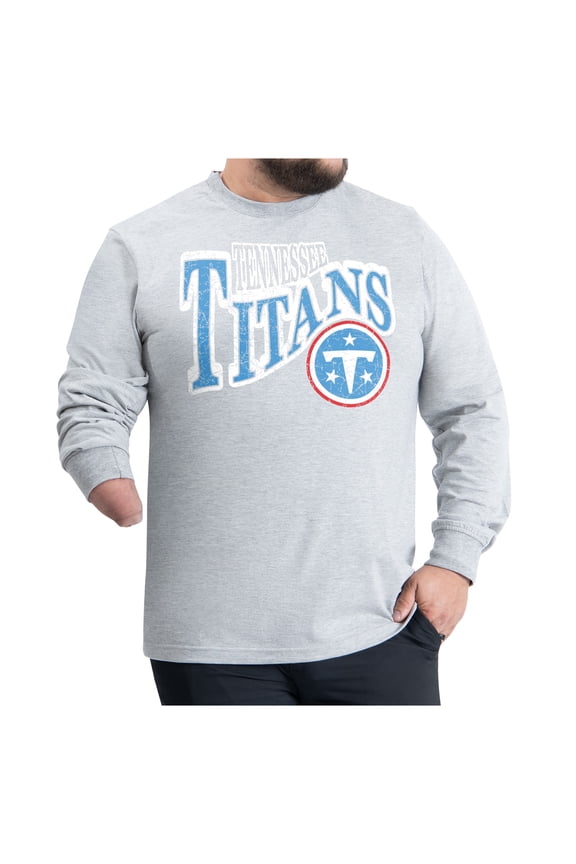 Men's G-III Sports by Carl Banks Gray Tennessee Titans Adaptive Twisted Team Graphics Long Sleeve T-Shirt