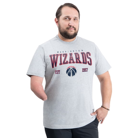 Men's G-III Sports by Carl Banks Gray Washington Wizards Adaptive Classic Team Spirit Short Sleeve T-Shirt