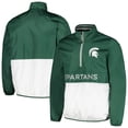 thumbnail image 1 of Men's G-III Sports by Carl Banks Green Michigan State Spartans Cornerman-Half-Zip Top, 1 of 3