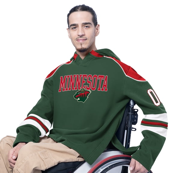 Men's G-III Sports by Carl Banks Green Minnesota Wild Adaptive Wear Lord Stanley Hooded Long Sleeve Sweatshirt