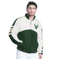 Men's G-III Sports by Carl Banks Hunter Green/White Milwaukee Bucks Back Field Full-Zip Track Jacket