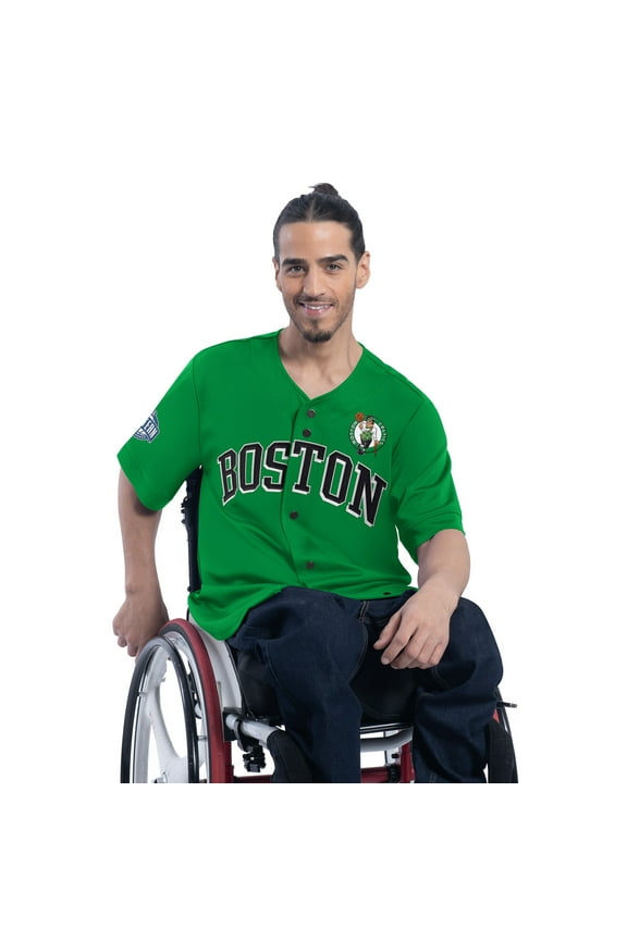Men's G-III Sports by Carl Banks Kelly Green Boston Celtics Adaptive Star Player Fashion Baseball Jersey