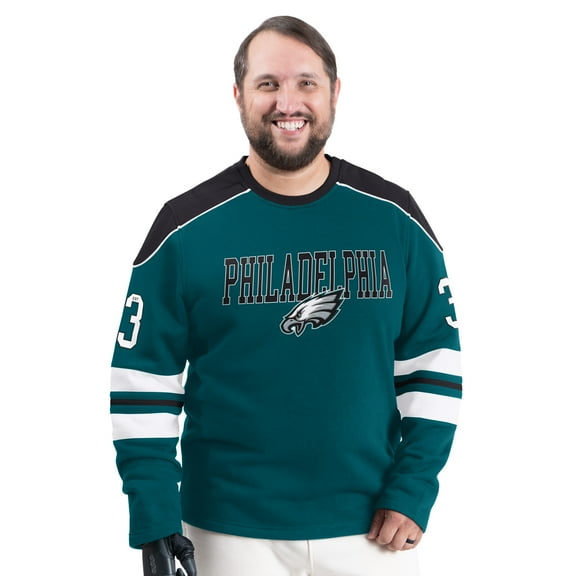 Men's G-III Sports by Carl Banks Midnight Green Philadelphia Eagles Adaptive Lord Stanley Crewneck Sweatshirt