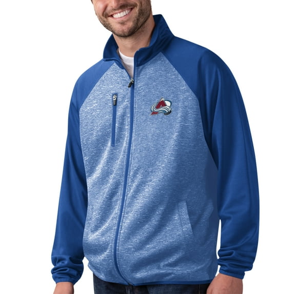 Men's G-III Sports by Carl Banks Navy Colorado Avalanche Runners-Raglan Full-Zip Track Jacket