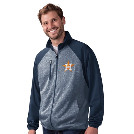 Men's-G-III Sports by Carl Banks Navy Houston Astros Runners Raglan Full-Zip Track Jacket