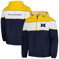 thumbnail image 1 of Men's G-III Sports by Carl Banks Navy Michigan Wolverines Center Line Half-Zip Raglan Hoodie Jacket, 1 of 3