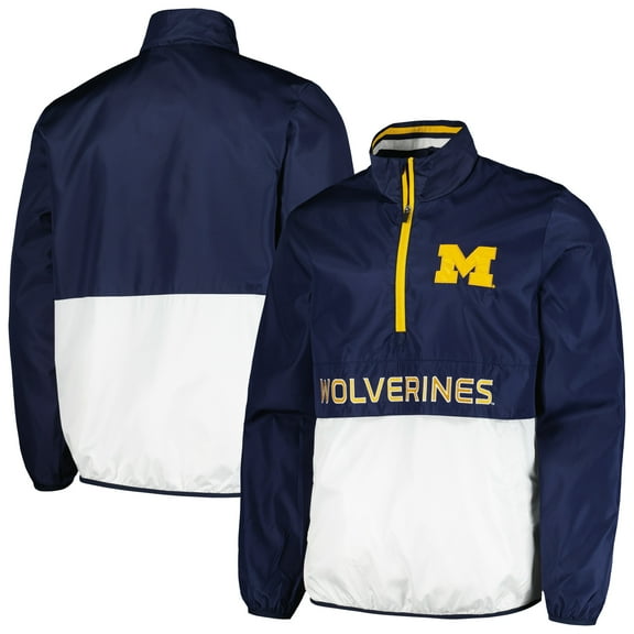 Men's G-III Sports by Carl Banks Navy Michigan Wolverines Cornerman-Half-Zip Top