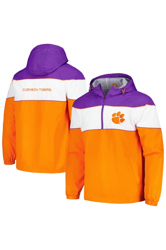 Men's G-III Sports by Carl Banks Orange Clemson Tigers Center Line Half-Zip Raglan Hoodie Jacket