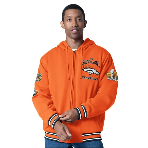 Men's G-III Sports by Carl Banks  Orange Denver Broncos Power Forward Commemorative Full-Zip Hooded Jacket