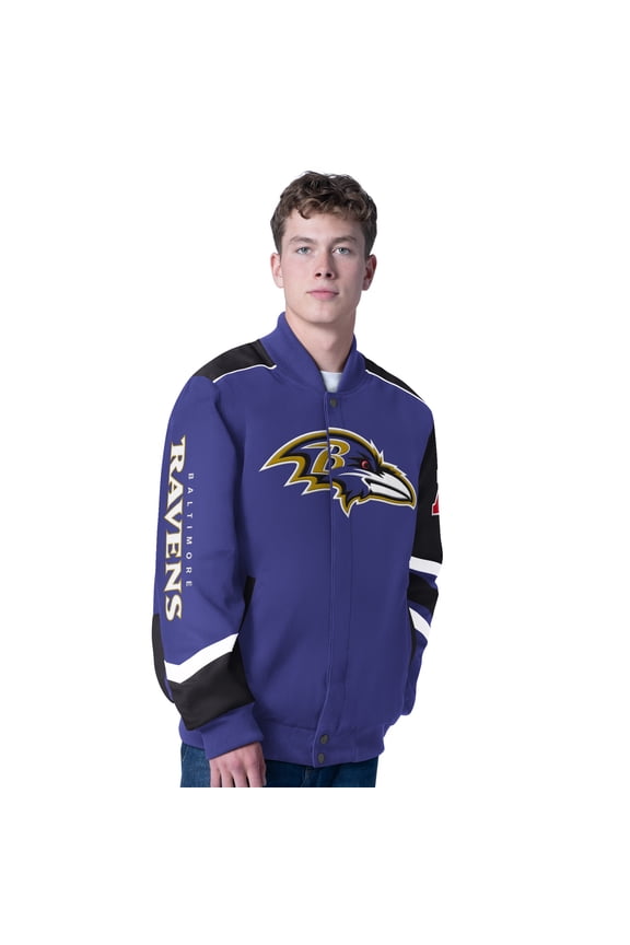 Men's G-III Sports by Carl Banks Purple Baltimore Ravens Prime Time Full-Zip Racing Jacket