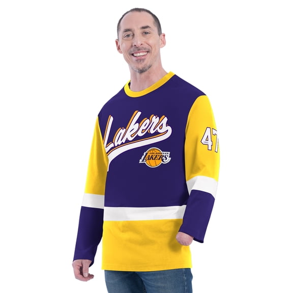 Men's G-III Sports by Carl Banks Purple Los Angeles Lakers Adaptive Rugby Long Sleeve Top
