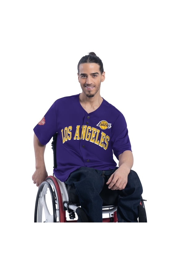 Men's G-III Sports by Carl Banks Purple Los Angeles Lakers Adaptive Star Player Fashion Baseball Jersey