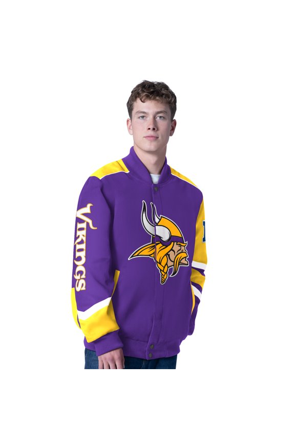 Men's G-III Sports by Carl Banks Purple Minnesota Vikings Prime Time Full-Zip Racing Jacket