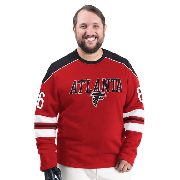 Men's G-III Sports by Carl Banks Red Atlanta Falcons Adaptive Lord Stanley Crewneck Sweatshirt