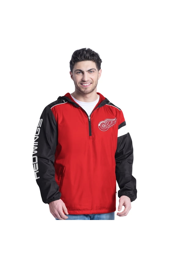 Men's G-III Sports by Carl Banks Red/Black Detroit Red Wings Lateral Half-Zip Hoodie Jacket