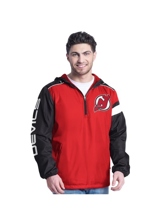 Men's G-III Sports by Carl Banks Red/Black New Jersey Devils Lateral Half-Zip Hoodie Jacket