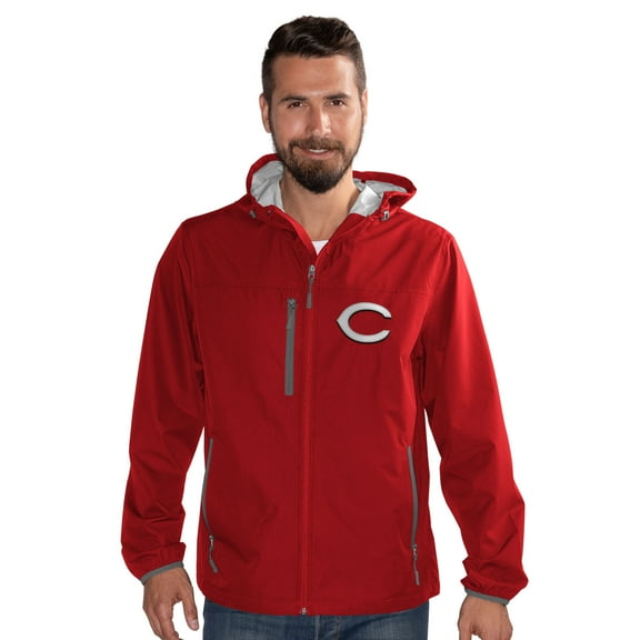 Men's-G-III Sports by Carl Banks  Red Cincinnati Reds Double Play Hooded Lightweight Full-Zip Jacket