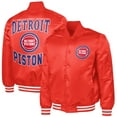 thumbnail image 1 of Men's G-III Sports by Carl Banks Red Detroit Pistons Adaptive Bold Logo Satin Varsity Jacket, 1 of 5