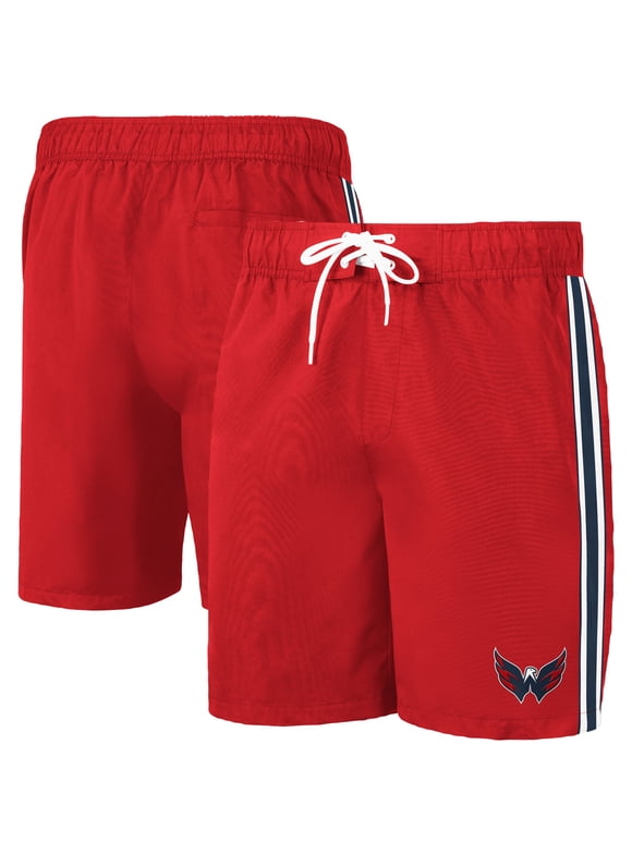 Men's G-III Sports by Carl Banks Red/Navy Washington Capitals Sand Beach Swim Shorts