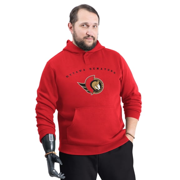Men's G-III Sports by Carl Banks Red Ottawa Senators Adaptive Classic Team Arc Fleece Hoodie