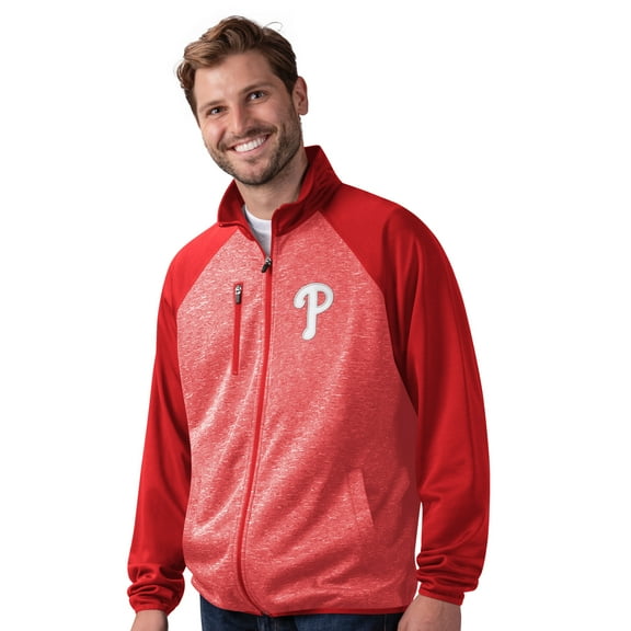 Men's-G-III Sports by Carl Banks  Red Philadelphia Phillies Runners Raglan Full-Zip Track Jacket