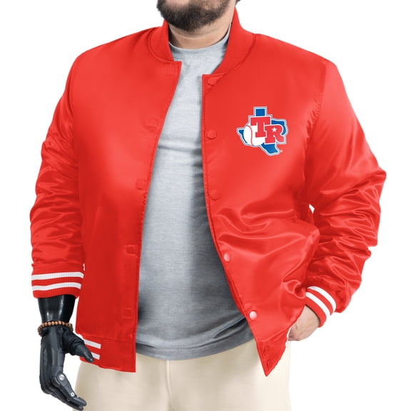 Men's G-III Sports by Carl Banks Red Texas Rangers Cooperstown Adaptive Satin Full-Snap Varsity Jacket