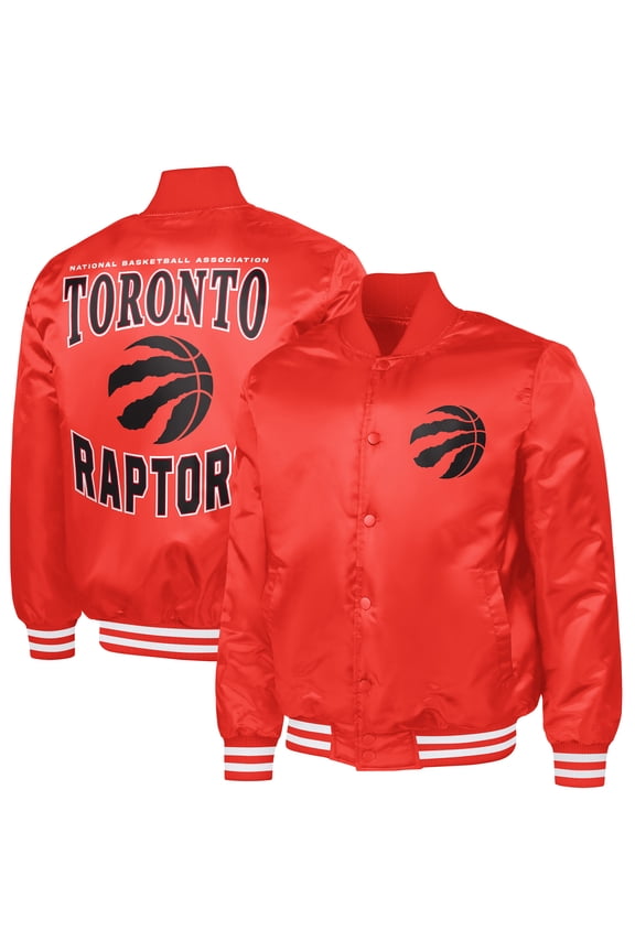 Men's G-III Sports by Carl Banks Red Toronto Raptors Adaptive Bold Logo Satin Varsity Jacket