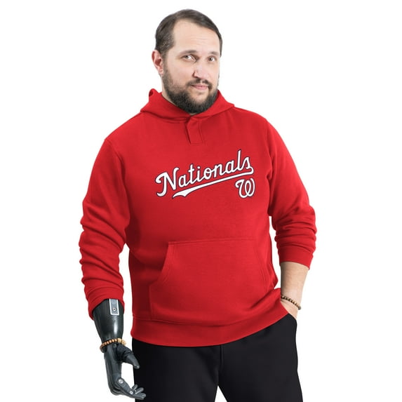 Men's G-III Sports by Carl Banks Red Washington Nationals Adaptive Lockup Fleece Hoodie