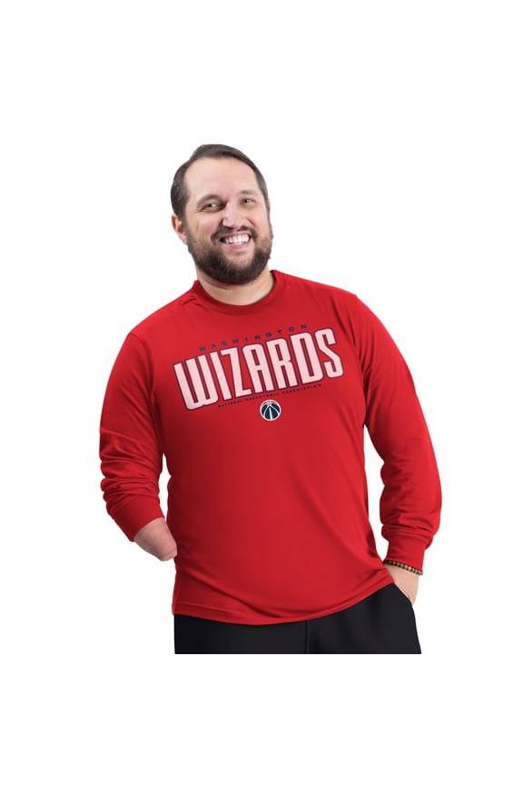 Men's G-III Sports by Carl Banks Red Washington Wizards Adaptive Printed Mesh Effect Long Sleeve T-Shirt