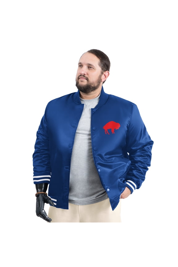 Men's G-III Sports by Carl Banks Royal Buffalo Bills Tossback Adaptive Satin Full-Snap Varsity Jacket
