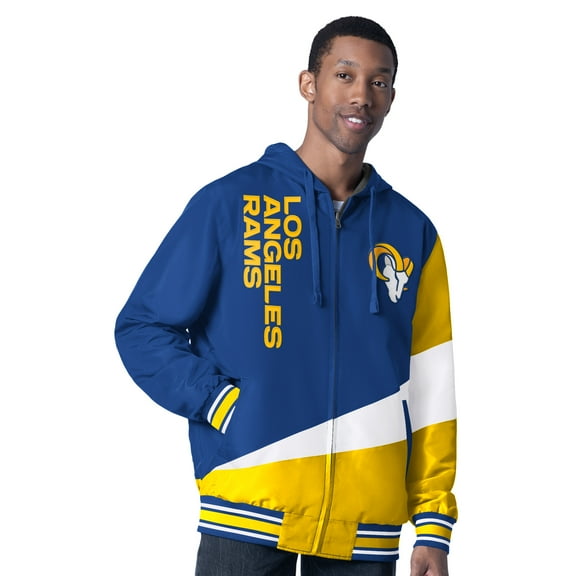 Men's G-III Sports by Carl Banks Royal/Charcoal Los Angeles Rams Dual Threat Reversable Full-Zip Hooded Jacket