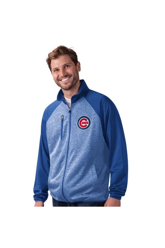 Men's-G-III Sports by Carl Banks Royal Chicago Cubs Runners Raglan Full-Zip Track Jacket