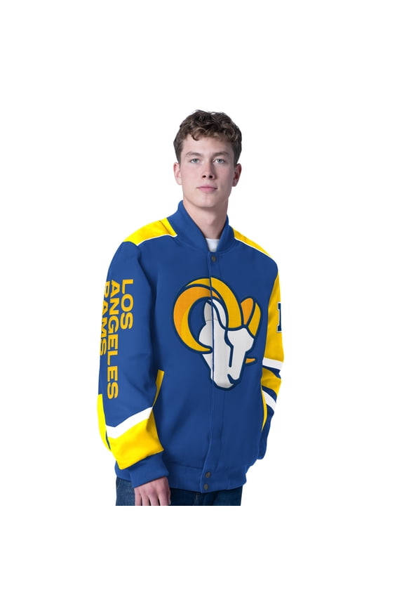 Men's G-III Sports by Carl Banks Royal Los Angeles Rams Prime Time Full-Zip Racing Jacket