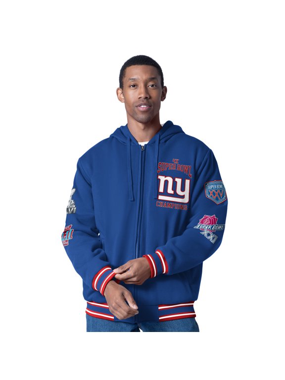Men's G-III Sports by Carl Banks Royal New York Giants Power Forward Commemorative Full-Zip Hooded Jacket