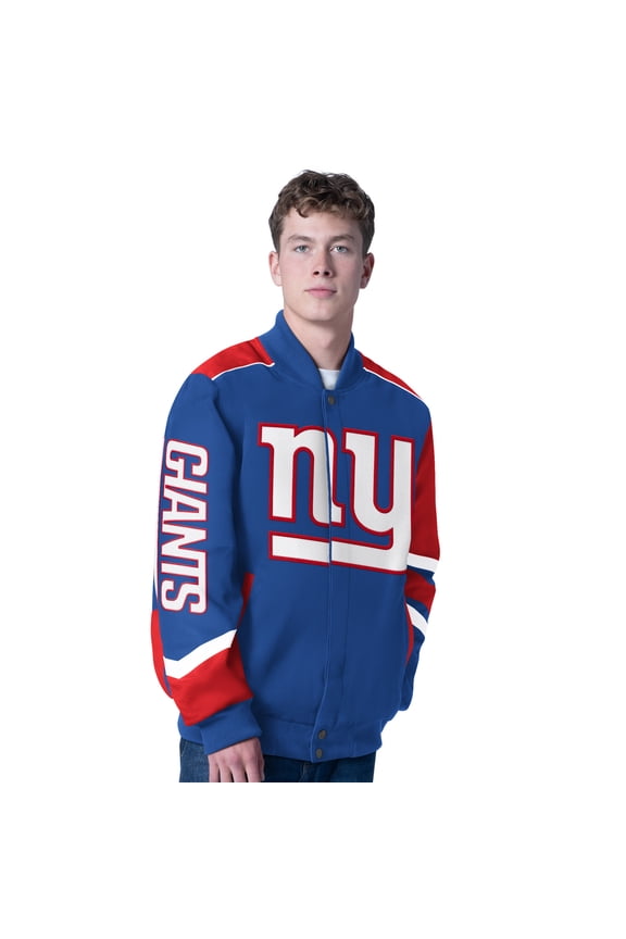 Men's G-III Sports by Carl Banks Royal New York Giants Prime Time Full-Zip Racing Jacket