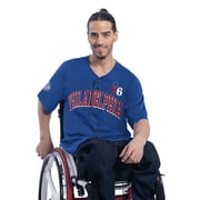 Mens G-III Sports by Carl Banks Royal Philadelphia 76ers Adaptive Star Player Fashion Baseball Jersey