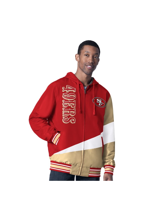 Men's G-III Sports by Carl Banks Scarlet/Charcoal San Francisco 49ers Dual Threat Reversable Full-Zip Hooded Jacket