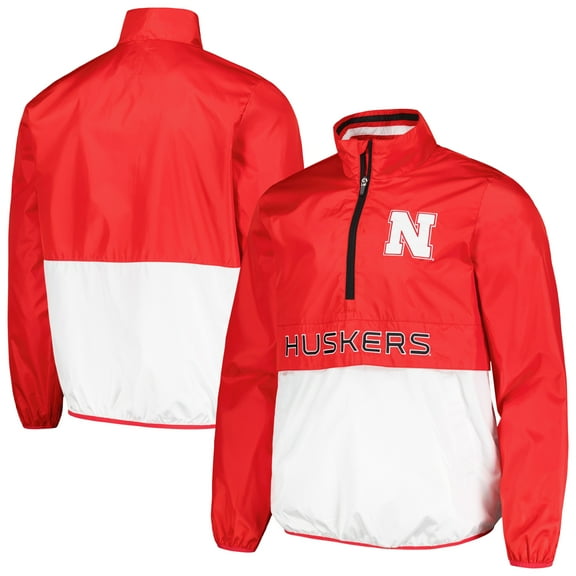 Men's G-III Sports by Carl Banks Scarlet Nebraska Huskers Cornerman-Half-Zip Top