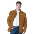 thumbnail image 1 of Men's G-III Sports by Carl Banks Tan Golden State Warriors Triumph Corduroy Chainstitch Quilted Full-Snap Jacket, 1 of 2