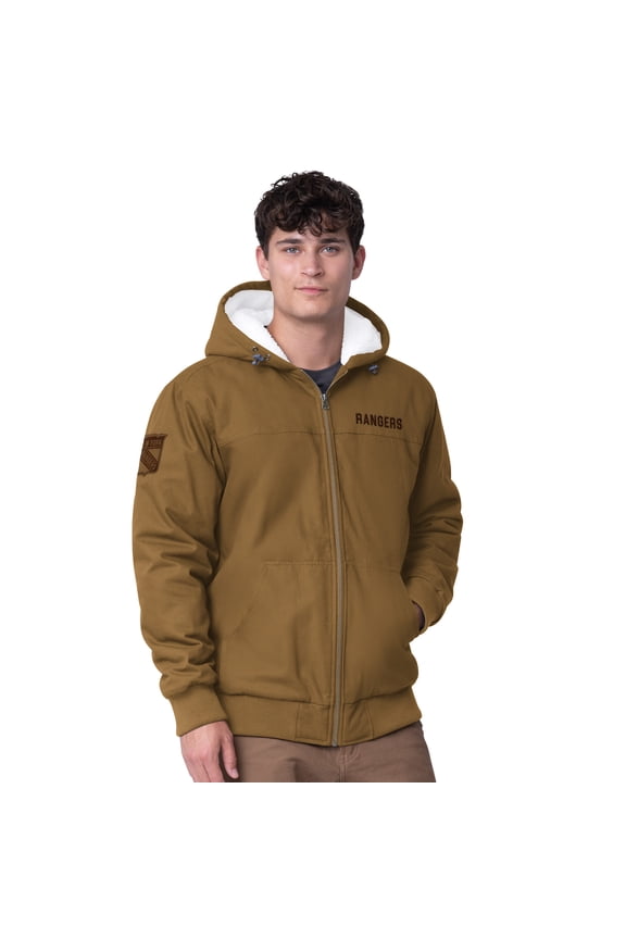 Men's G-III Sports by Carl Banks Tan New York Rangers Build Up Full-Zip Hoodie Jacket