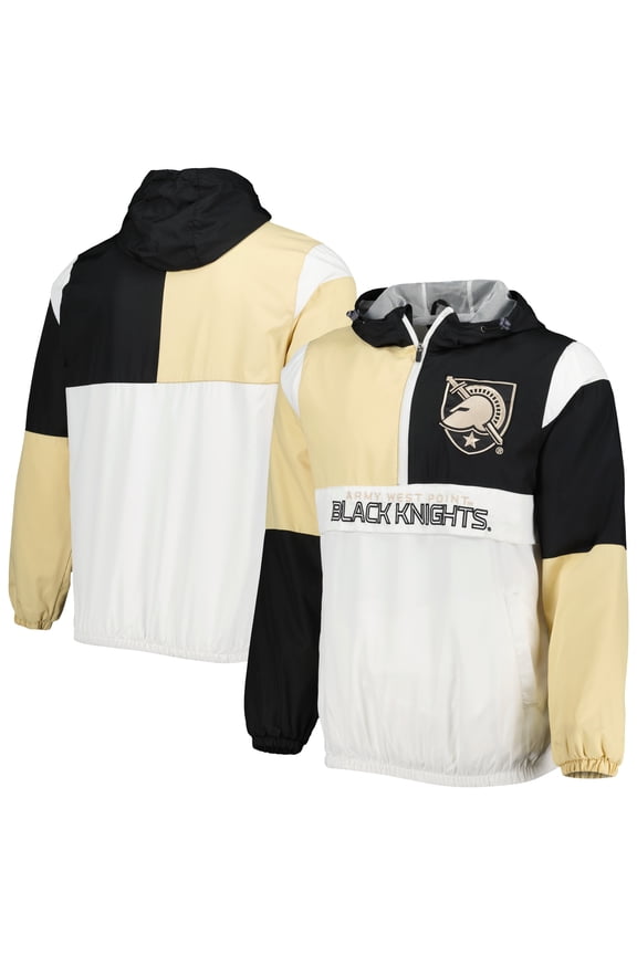 Men's G-III Sports by Carl Banks White/Black Army Black Knights Fair Catch Half-Zip Anorak Jacket