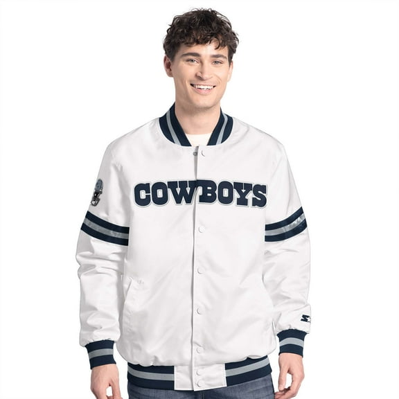 Men's-G-III Sports by Carl Banks  White Dallas Cowboys Scout Full-Snap Varsity Jacket