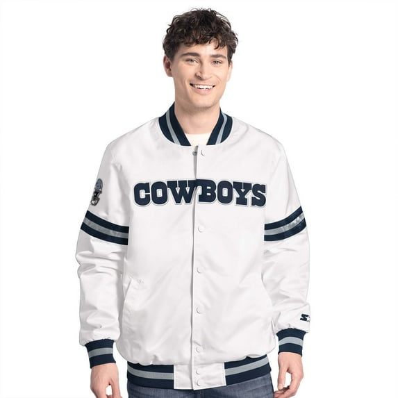 Men's-G-III Sports by Carl Banks White Dallas Cowboys Scout Full-Snap Varsity Jacket