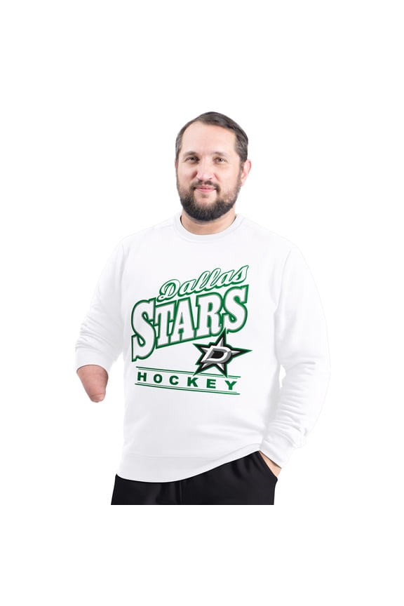 Men's G-III Sports by Carl Banks  White Dallas Stars Adaptive Headliner Fleece Sweatshirt