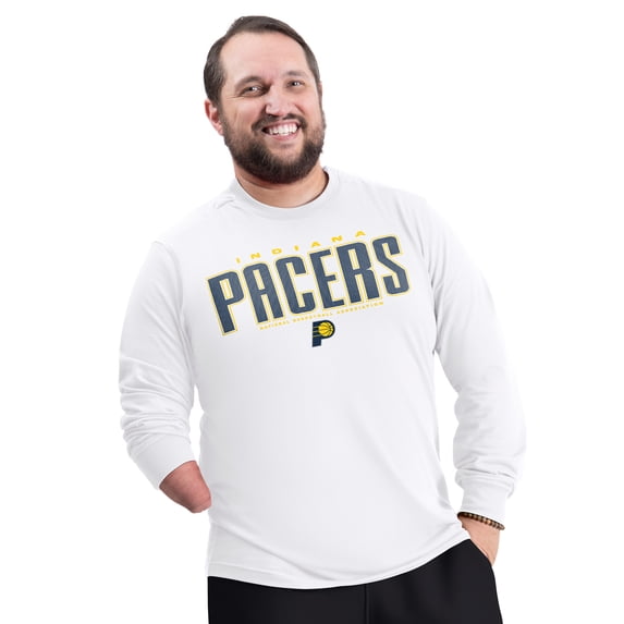 Men's G-III Sports by Carl Banks White Indiana Pacers Adaptive Printed Mesh Effect Long Sleeve T-Shirt