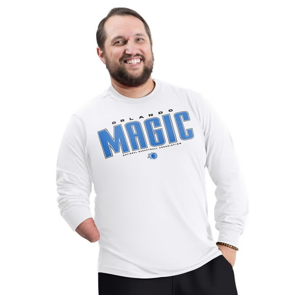 Men's G-III Sports by Carl Banks White Orlando Magic Adaptive Printed Mesh Effect Long Sleeve T-Shirt