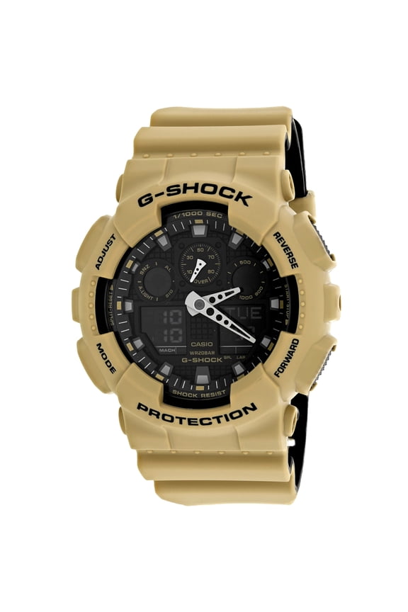 Men's G-Shock GA100L-8A Tan Silicone Japanese Quartz Sport Watch