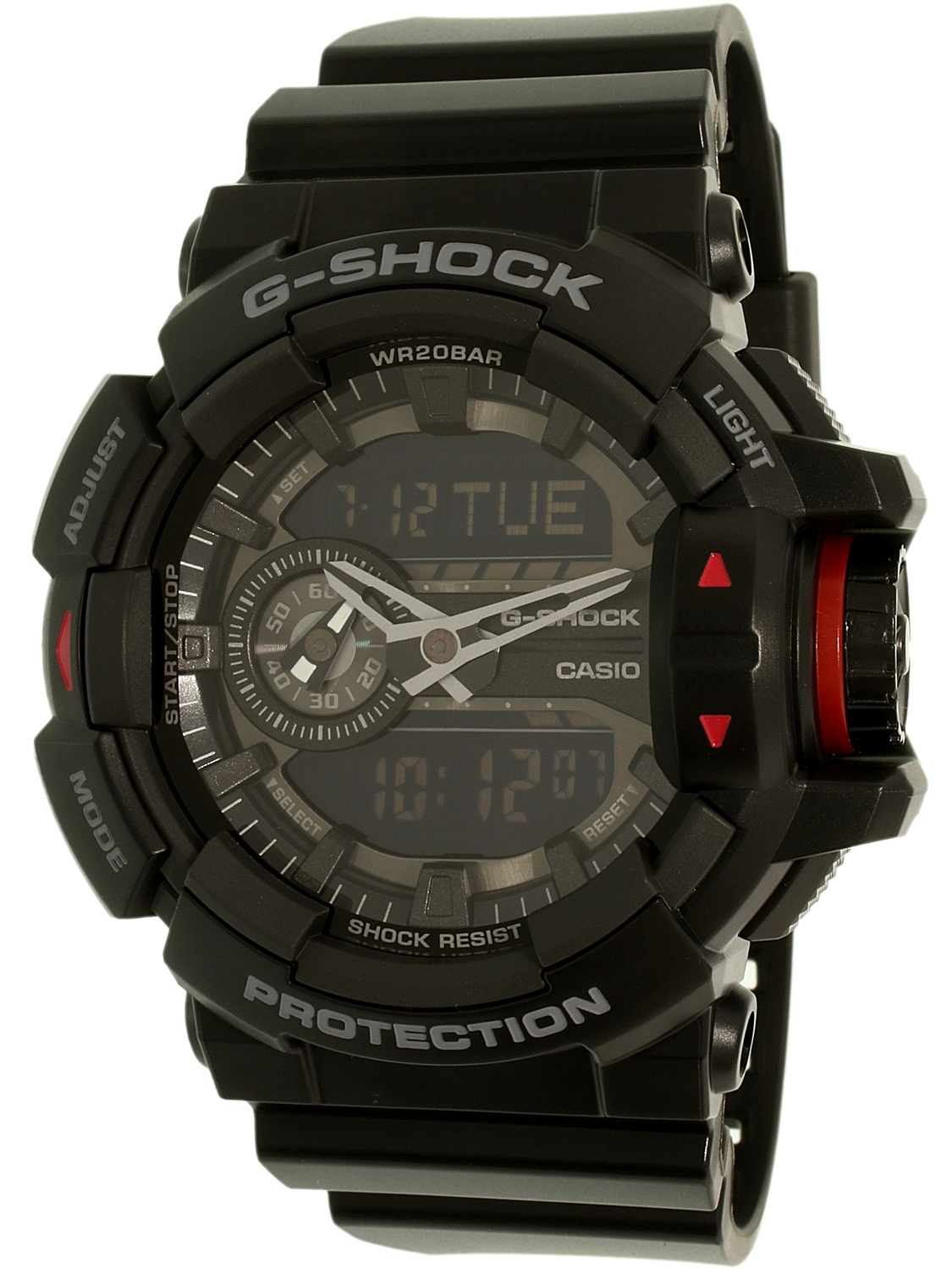 Men s G Shock GA400 1B Black Resin Quartz Sport Watch Walmart