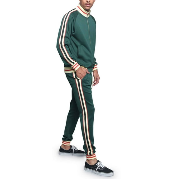 Men's G Track Suits 2 Piece Sweatsuit Set ST575 - Green - Medium