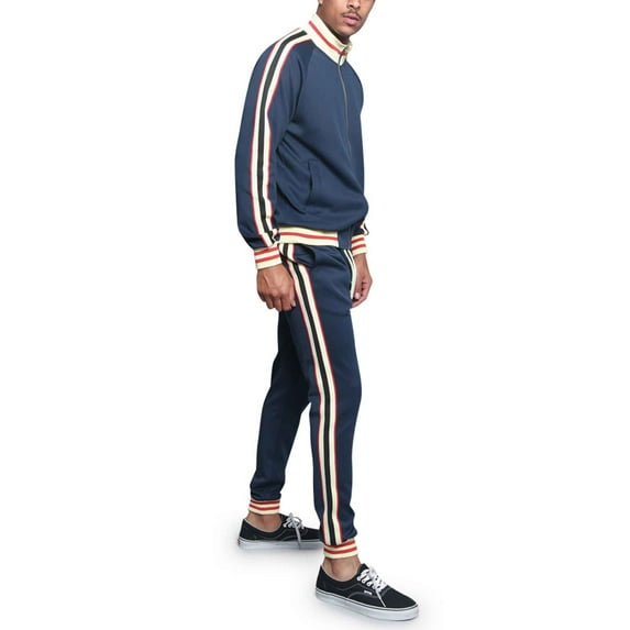 Men's G Track Suits 2 Piece Sweatsuit Set ST575 - Navy - Large